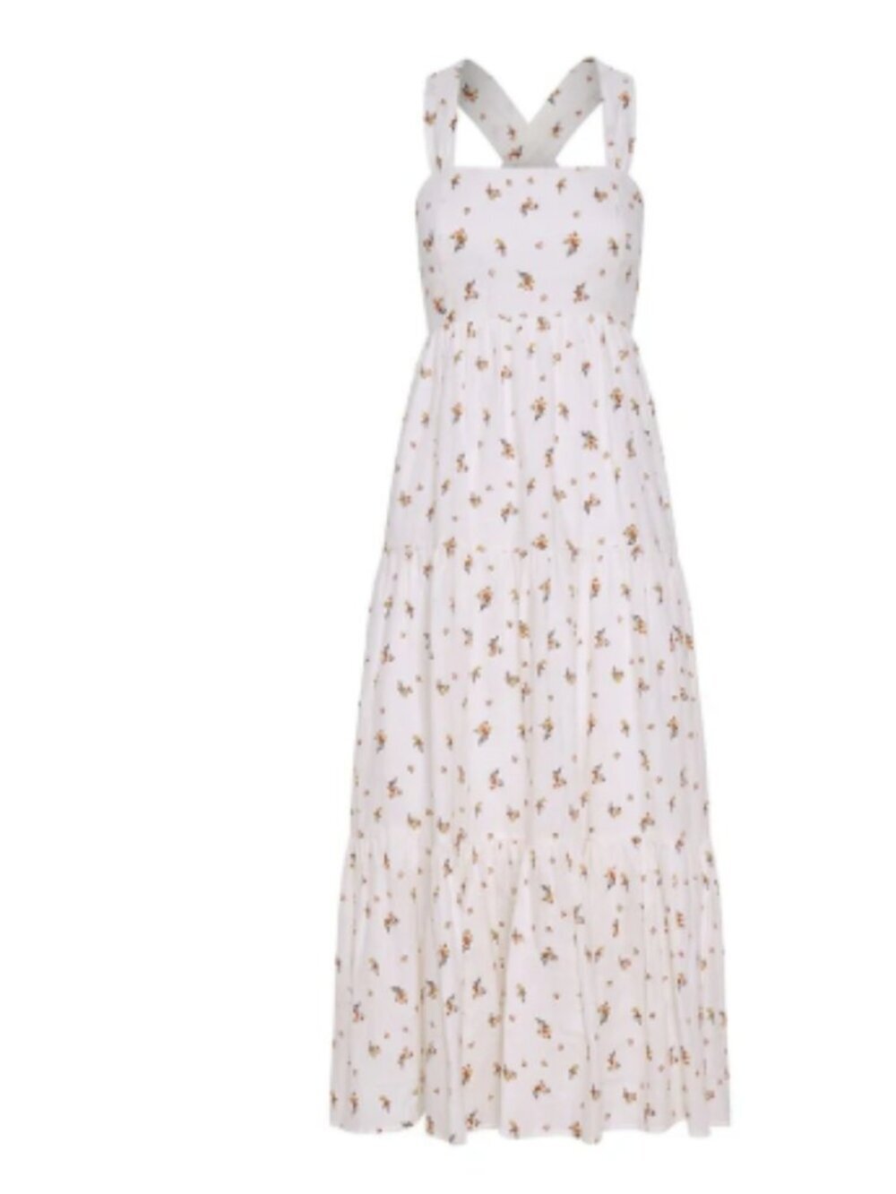 Kivari Size US 8 Daria Maxi Dress White Floral 100% Linen NEW! - Picture 5 of 10